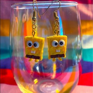 SpongeBob fishhook earrings